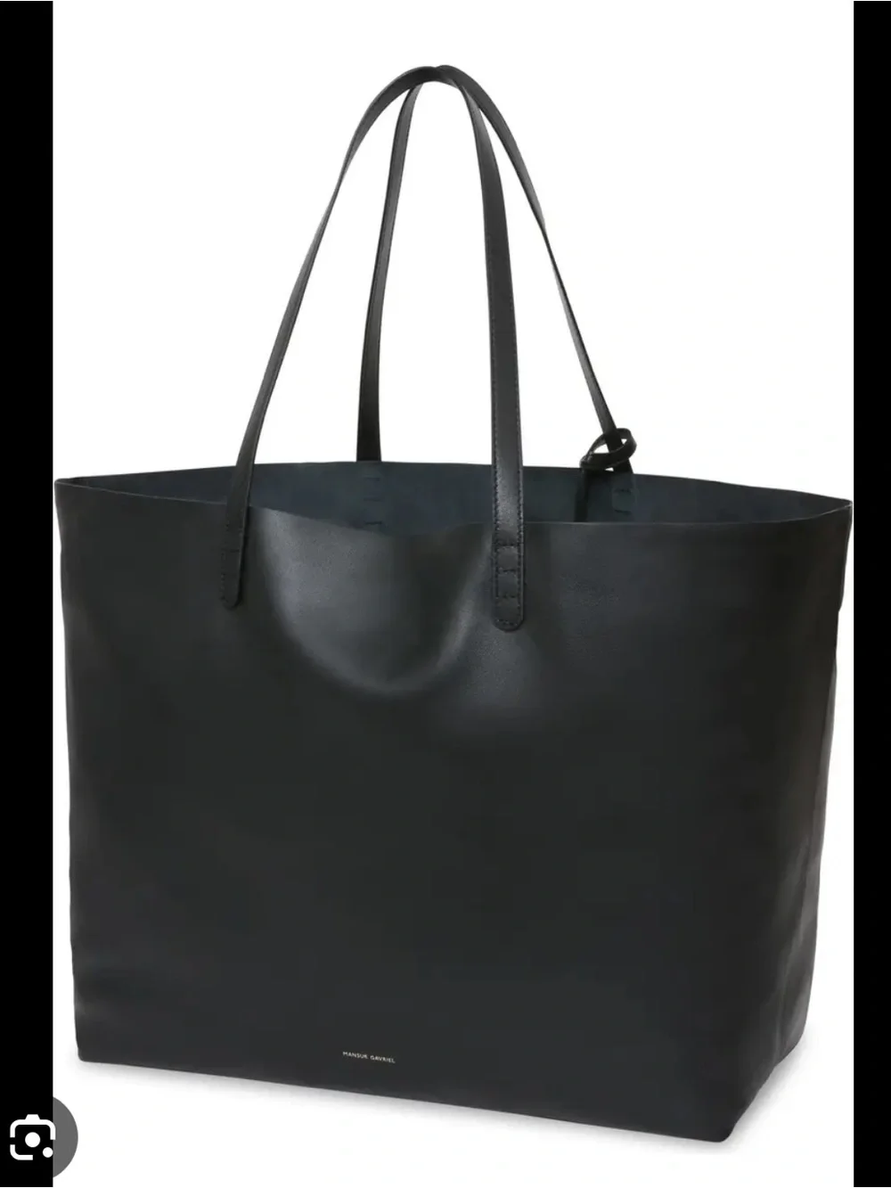 Mansur Gavriel Black Lambskin Oversized Leather Tote